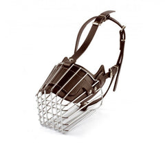 Muselière à panier art. 5810 en acier et en cuir 14cm - Chiens de taille moyenne