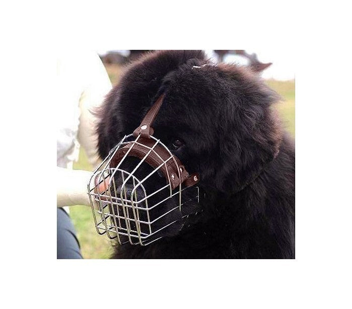 Muselière à panier art. 5811 en acier et en cuir 15 cm pour les grands chiens