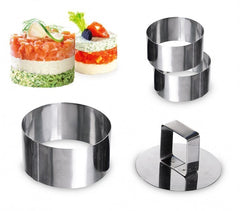 702207 Set de 3 emporte-pièces ronds en acier 8cm avec poussoir GRAND CHEF