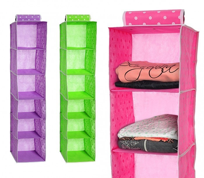 782609 Organisateur de vêtements à suspendre 6 tablettes 28 x 28 x 120 cm