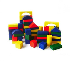 44026 Seau de blocs en bois 50 pcs approprié pour les enfants dès 2 ans