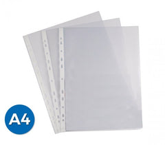 748752 Set de 24 pack de 18 pochettes transparentes perforées A4 peau d'orange