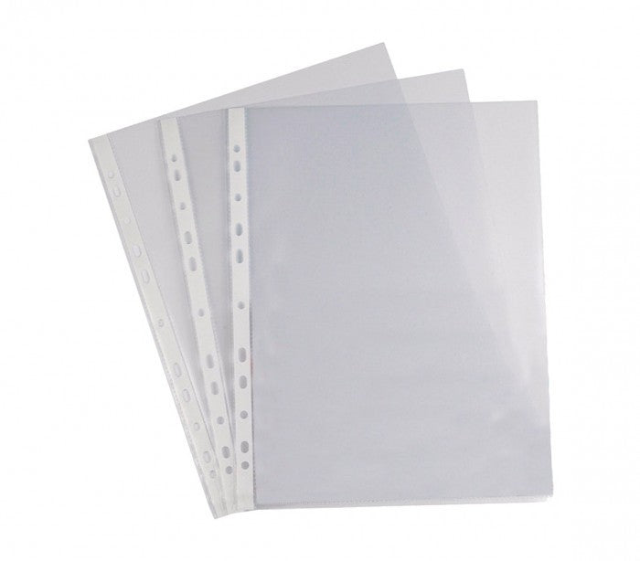 748752 Set de 24 pack de 18 pochettes transparentes perforées A4 peau d'orange