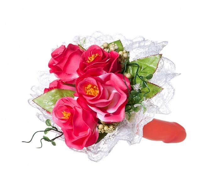 748943 Bouquet sexy pour enterrement de vie de jeune fille avec poignée pénis