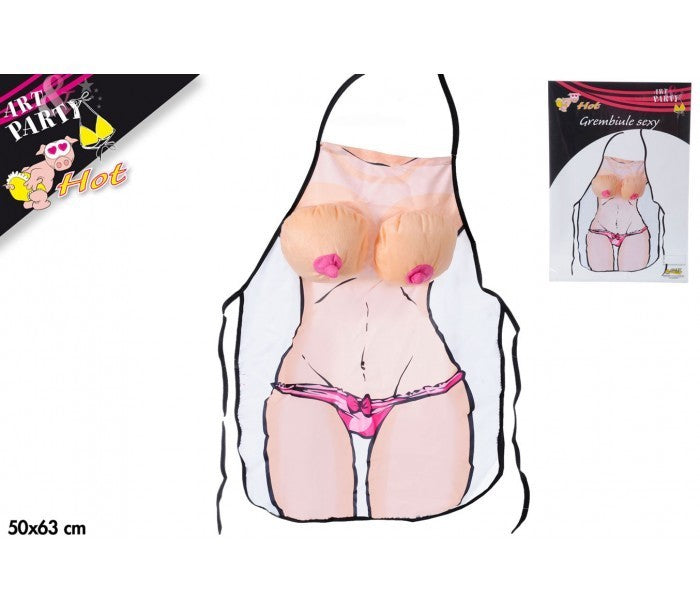748986 Idée de cadeau tablier femme sexy avec des seins en relief en peluche