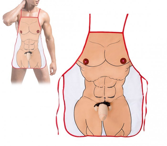 748985 Idée de cadeau tablier homme sexy avec pénis en peluche et en relief