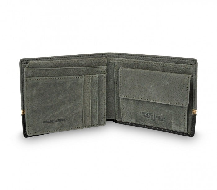 Portefeuille pour hommes 8806 PSB30 en cuir ANTONIO BASILE avec portemonnaie