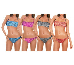 Maillot de bain bandeau Bikini MWS Ahead mod. Flowers avec rembourrage amovible