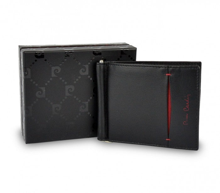 Porte-cartes de crédit PIERRE CARDIN vrai cuir 8858 TILAK07 avec pince à billet