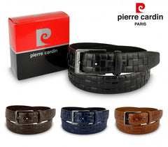 Ceinture pour homme 8006 en vrai cuir PIERRE CARDIN motif quadrillé