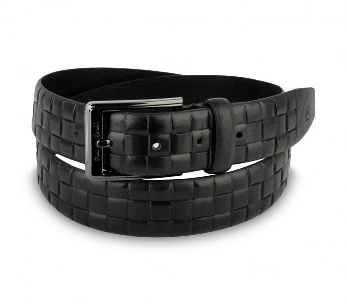 Ceinture pour homme 8006 en vrai cuir PIERRE CARDIN motif quadrillé