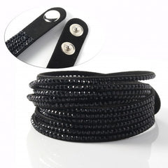 Bracelet strass en daim 284 - mod. fermeture clip Swansea