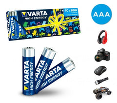 Pack de 10 mini piles AAA Varta 774128 alcalines LR03 1.5V