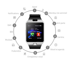 Smartwatch bluetooth 11010 avec sim display hd compatible avec Android et ios