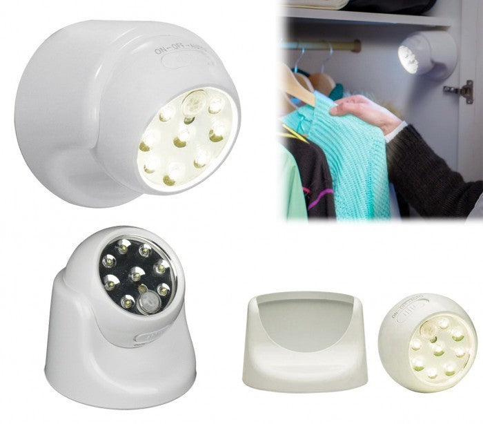 341780 Spot 8 LED 360 degrés à détecteur de mouvement avec bouton ON-OFF