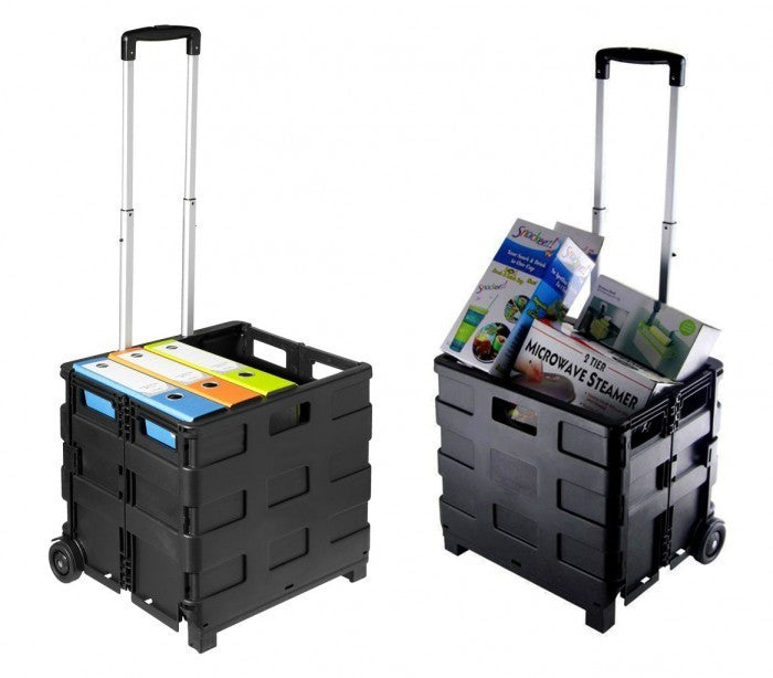 334115Chariot de course trolley pliable en plastique 25 kg max