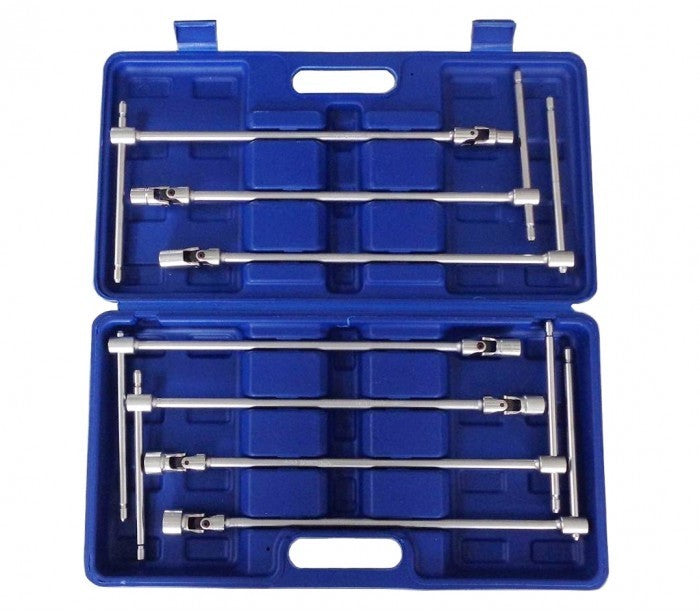 WK2205 Kit de clés en T à écrou hexagonal articulé 7 pièces dans leur mallette