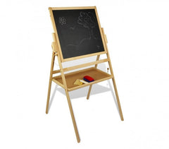 36847 Tableau noir réversible en bois 2 en 1 avec craie et effaceur 50x45x110 cm