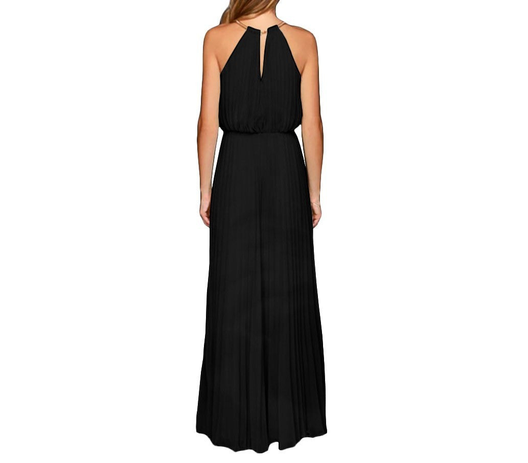 Robe longue plissée pour femme Mercedes sans manches tailles S à XL