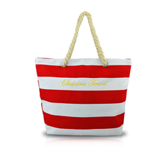 Sac de plage SABRINA modèle Marinaro en tissu avec des poignées en corde