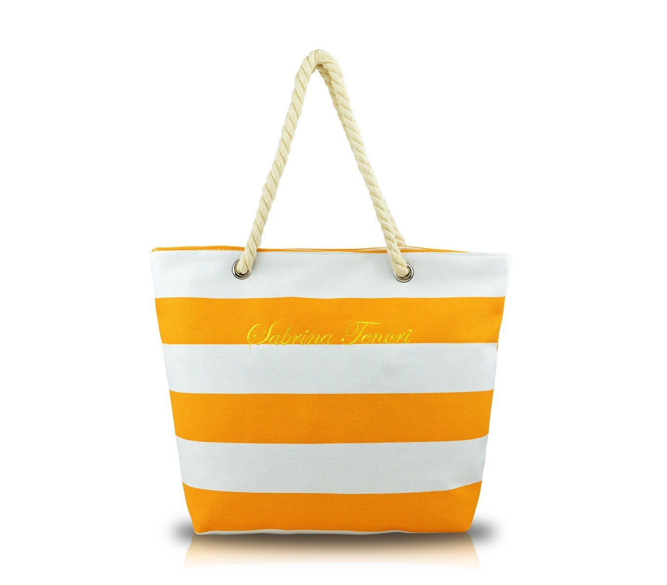 Sac de plage SABRINA modèle Marinaro en tissu avec des poignées en corde