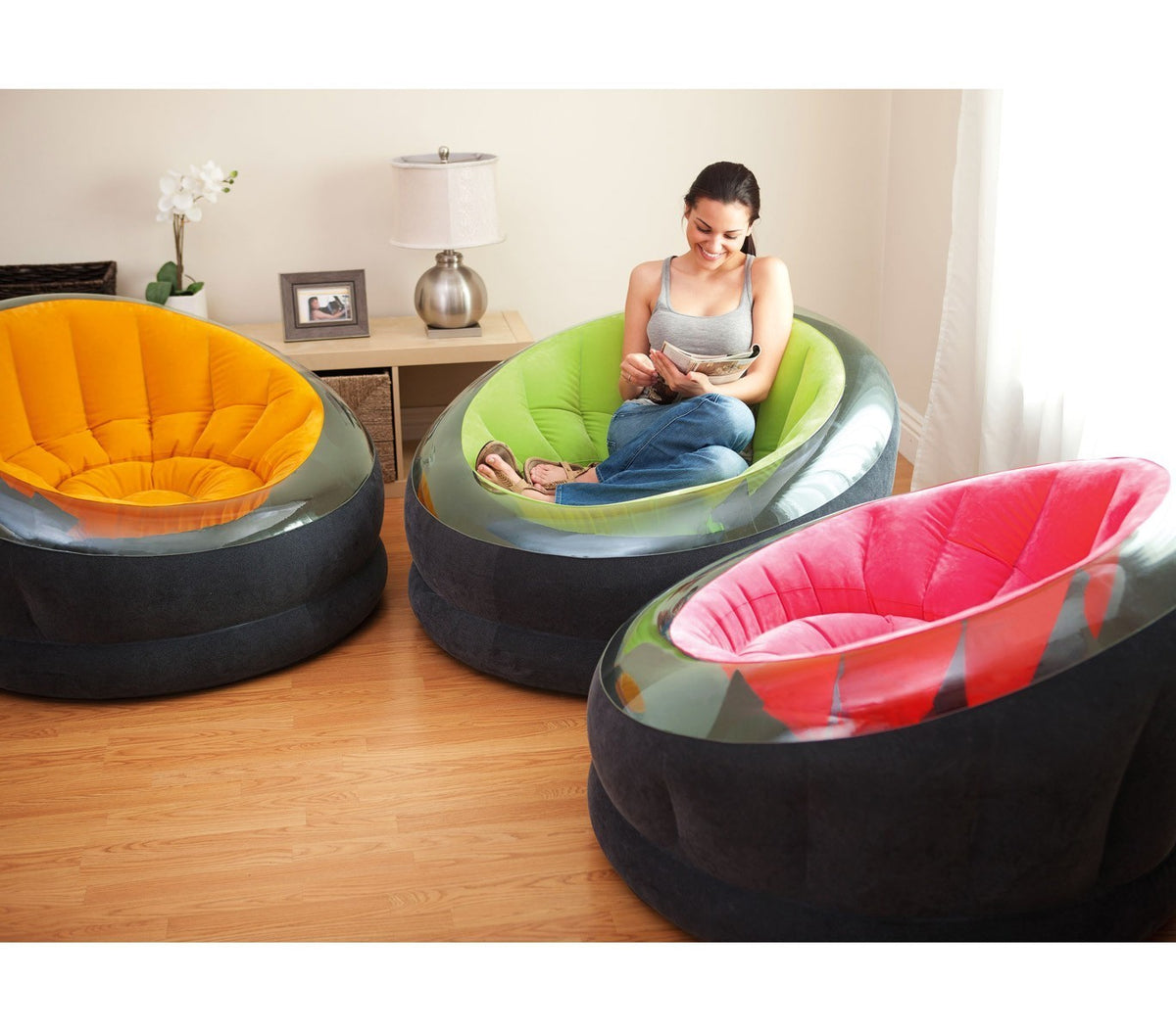 68582NP Fauteuil gonflable  relax Intex tissu imperméable à l'eau 112x109x69cm