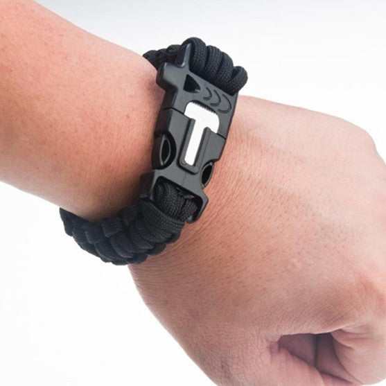 Kit de survie -  bracelet camp de randonnée feu silex sifflet