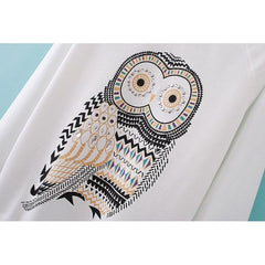 Pull jersey dessin de hibou douillet et confortable pour l'hiver