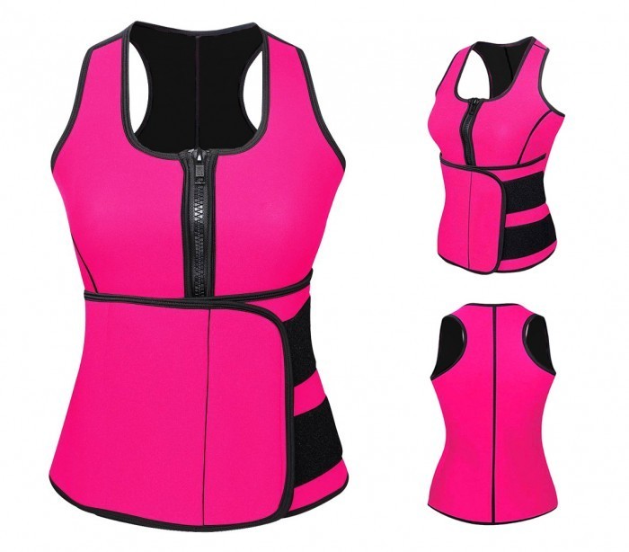 Débardeur sauna fitness avec zip effet minceur tailles du S au XXL