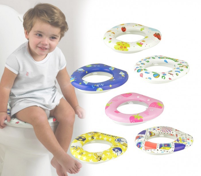 115868 Réducteur de toilettes enfants BABY WC SOFT rembourré et lavable 30x30 cm