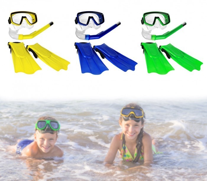 256459 Kit masque tuba et palmes pour enfants CIK E CIAK 400479 en 3 couleurs