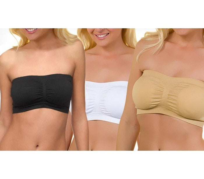 Ensemble de 3 soutiens-gorge bandeau push up - sans bretelles