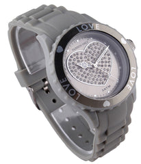 Montre femme  "Colors of Love" cadre lumineux avec coeur et bracelet en silicone