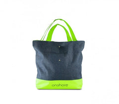 382516 Sac de plage ONSHORE en jean double poignée avec détails fluo
