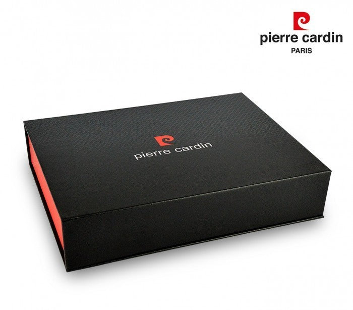 8806 LUKAS03 Coffret ceinture et portefeuille homme en vrai cuir PIERRE CARDIN