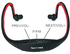 Casque / Ecouteurs - Lecteur Mp3 micro sd - Sport Radio FM