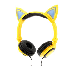 4395 Casque audio oreilles de chat avec LED clignotant ou fixe câble 1,5 mt