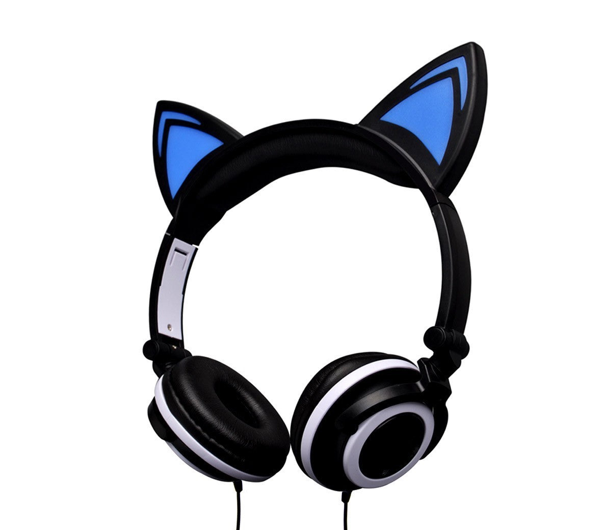 4395 Casque audio oreilles de chat avec LED clignotant ou fixe câble 1,5 mt