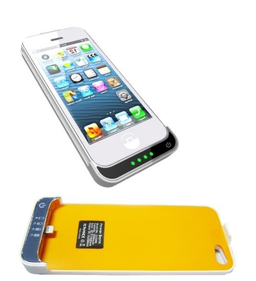 Coque batterie compatible avec iPhone 5 / 5s / 5c blanc ou noir 2500 mAh 