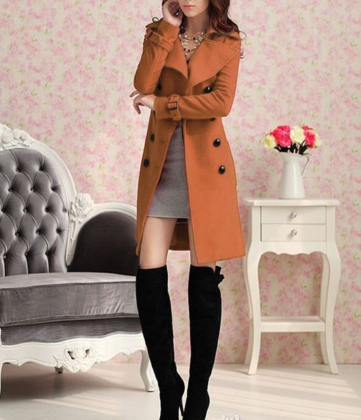 Trench-coat longue coupe classique pour femme PURE à double boutonnage