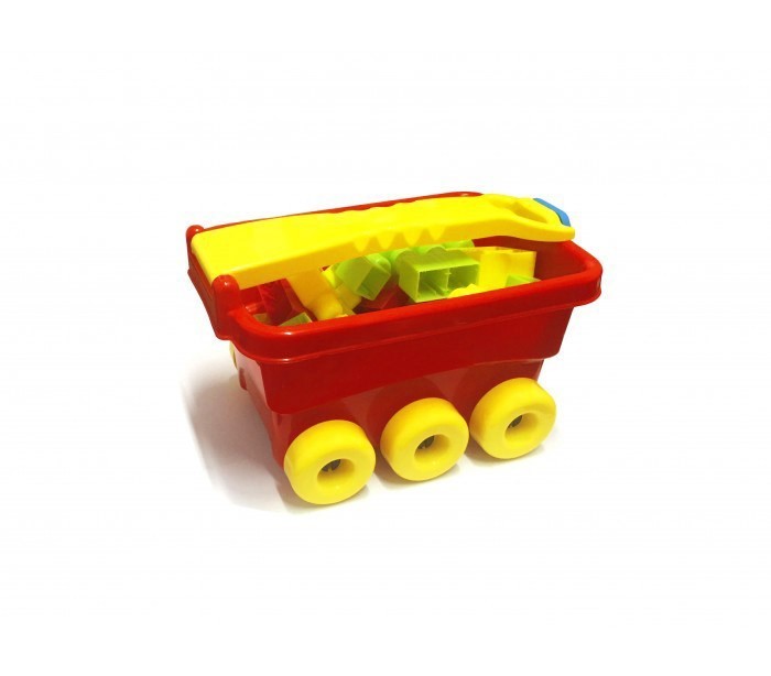 114282 Jeu de construction Chariot à tirer avec briques à assembler pour enfant