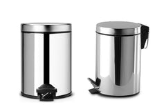 Set de 3 poubelles de cuisine à pédale 3 - 5 - 12 lt en inox poli