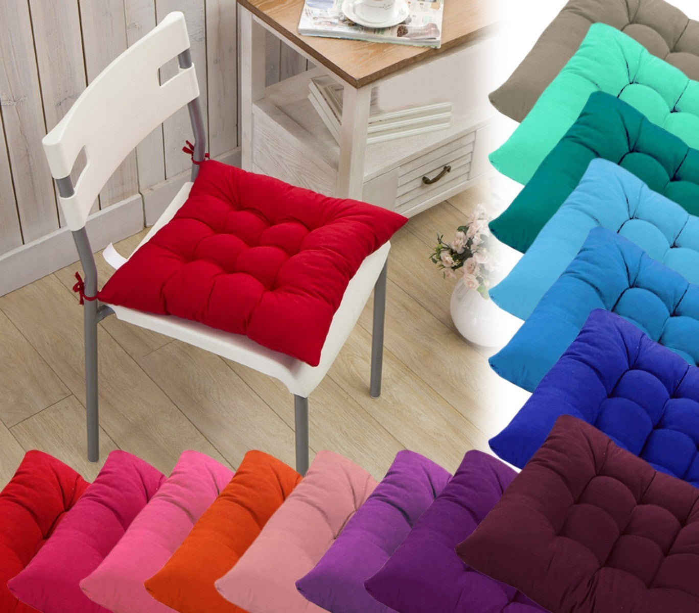 Set de 4 coussins chaise modèle LORELAI 40 x 40 cm en plusieurs couleurs