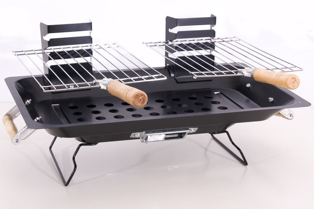 Barbecue de table à charbon deux grilles 43x25 cm mod KALBARRI de BBQ COLLECTION