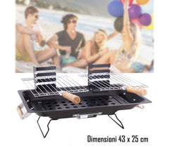 Barbecue de table à charbon deux grilles 43x25 cm mod KALBARRI de BBQ COLLECTION