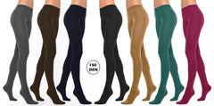 Pack de 12 collants d'hiver 150 DEN en microfibre pour femme plusieurs couleurs