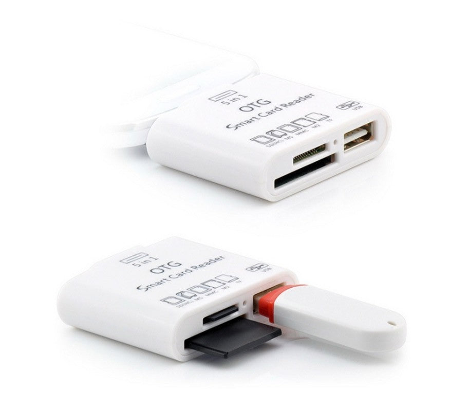 Kit connecteur 5 en 1 lecteur cartes mémoire USB micro USB LIGHTNING Smartphone
