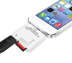 Kit connecteur 5 en 1 lecteur de cartes mémoire et USB LIGHTNING pour Smartphone