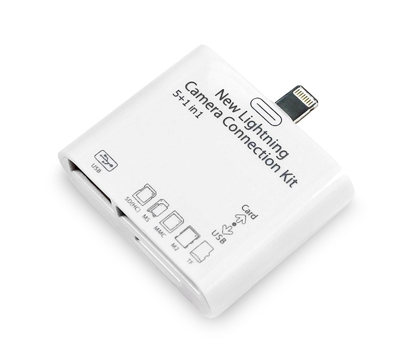 Kit connecteur 5 en 1 lecteur de cartes mémoire et USB LIGHTNING pour Smartphone