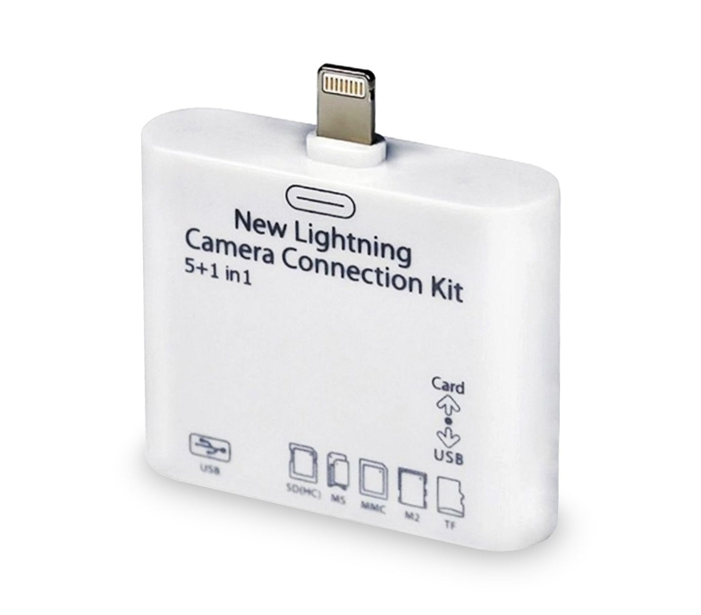 Kit connecteur 5 en 1 lecteur de cartes mémoire et USB LIGHTNING pour Smartphone